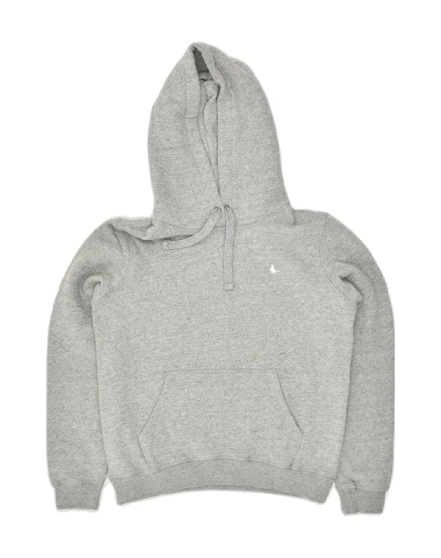 JACK WILLS Womens Hoodie Jumper UK 10 Small Grey Cotton Cotton Hoodie Fleece Lining Warmth