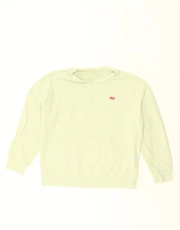 LEVI'S Womens Sweatshirt Jumper UK 14 Medium Green Hoodie with Bell Sleeves Flared Feminine