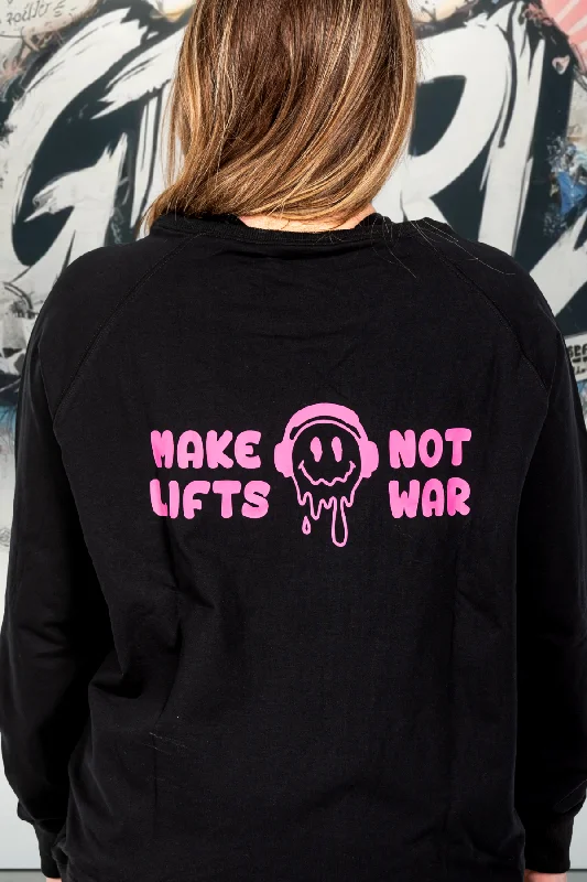 Make Lifts Not War Hesta Luxe Sweatshirt Hoodie with Applique Textured Unique