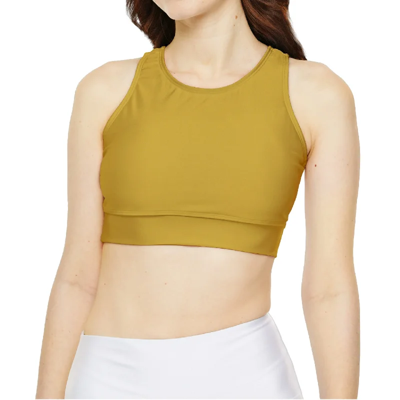 Metallic Gold Fully Lined, Padded Sports Bra Soft Cup Bra