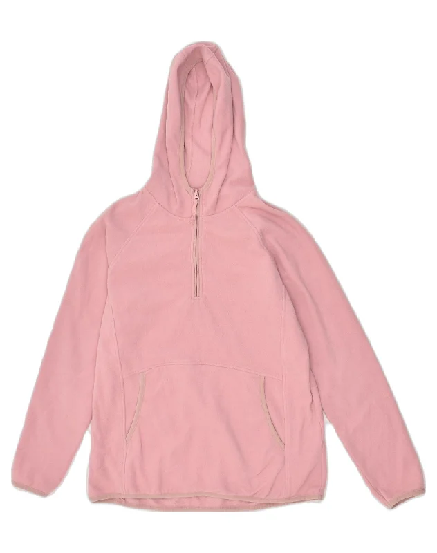 MOUNTAIN WAREHOUSE Womens Hooded Fleece Jumper UK 12 Medium Pink Polyester Hoodie with Rolled Sleeves Casual Relaxed