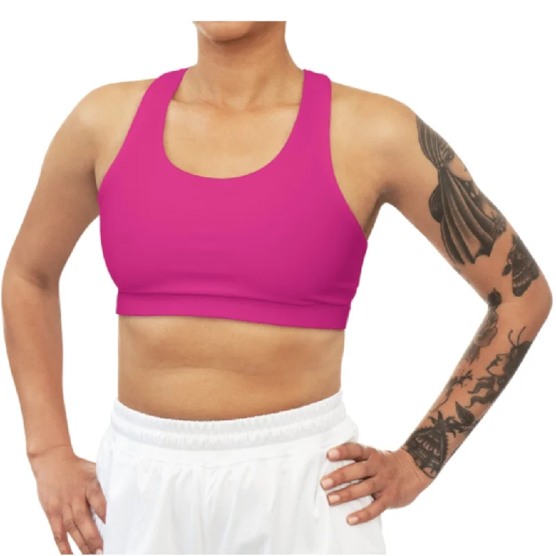 Pink Seamless Sports Bra Lace Back Bra