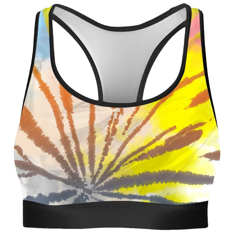 Sunrise Tie Dye Rave Bra Minimalist Wireless Bra