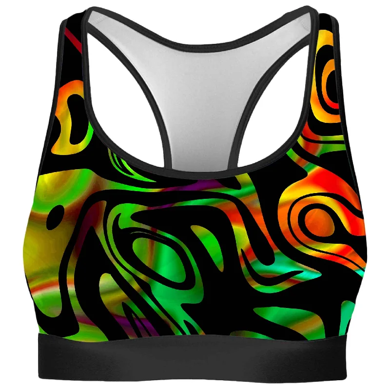 Trippy Flow Rave Bra High Support Sports Bra