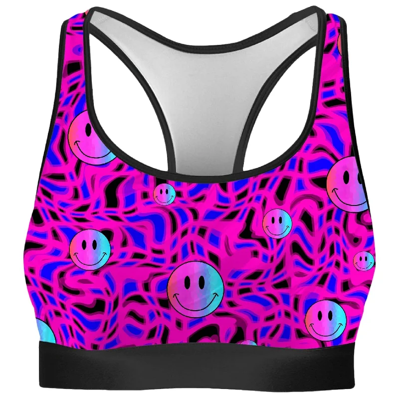 Trippy Smiles Rave Bra Soft Support Bra