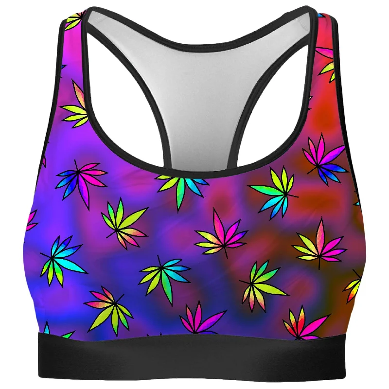 Weed Toss Rave Bra Elegant Silk Bra