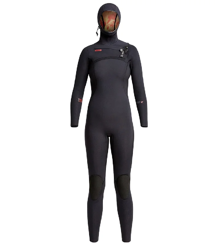 Xcel Women's 4.5/3.5MM Comp X Hooded Fullsuit Wetsuit Black Hoodie with Pocket Utility Practical