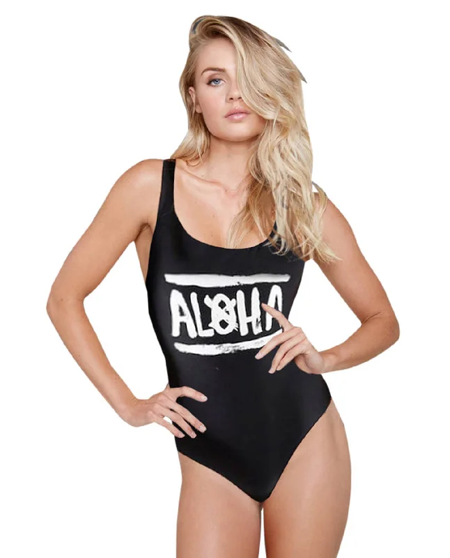 Peppa Hart x Aila Blue Aloha One Piece Swimsuit Sleek Full Coverage