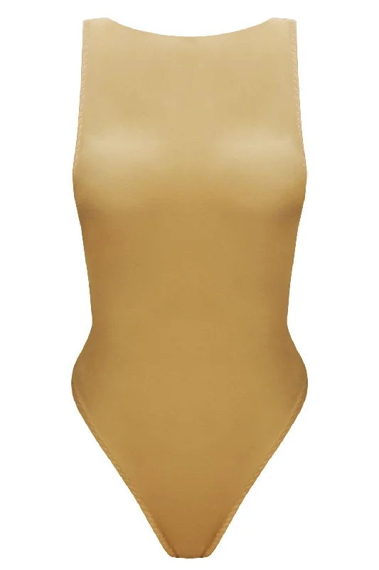 Vertex Golden Beige swimsuit Sporty Swimsuit Style