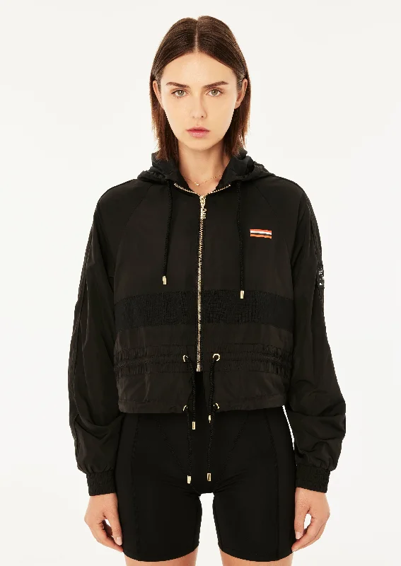 CROPPED MAN DOWN JACKET BLACK Chenille Jacket Brocade Jacket Lace Jacket