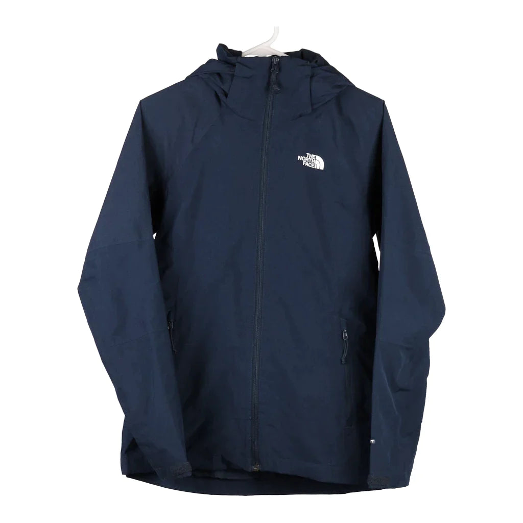 The North Face Jacket - XS Blue Polyester Notch Collar Jacket Peter Pan Collar Jacket Cowl Neck Jacket