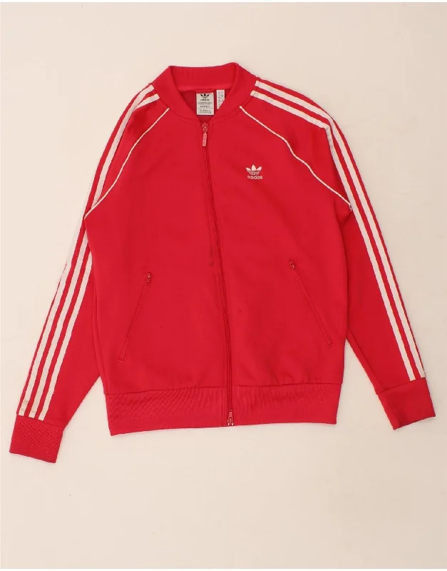 ADIDAS Womens Tracksuit Top Jacket UK 12 Medium  Pink Cotton Chenille Fabric Brocade Fabric Lace Fabric