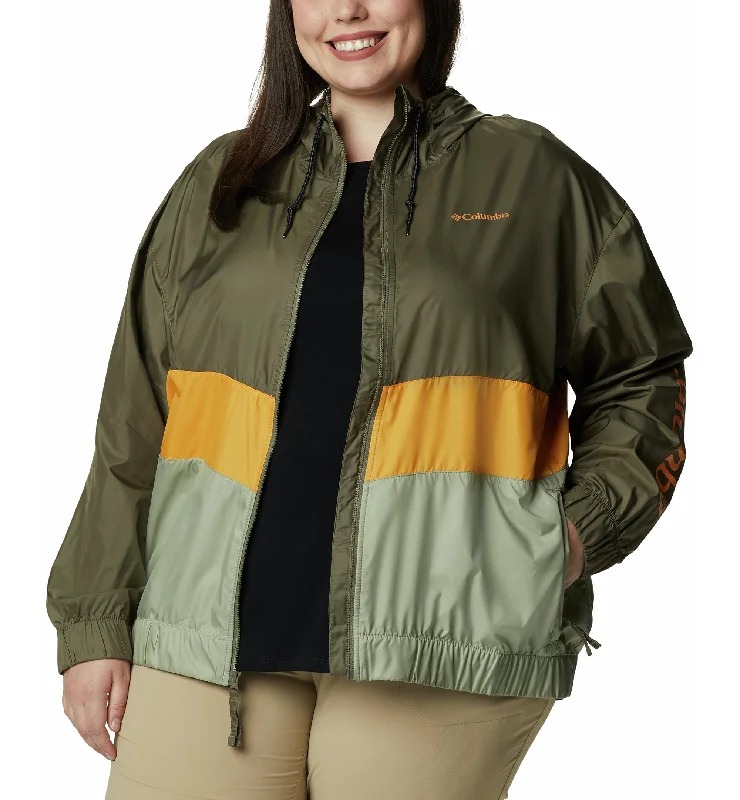 Columbia Plus Size Sandy Sail Windbreaker Jacket Tiered Jacket Buttoned Jacket Zippered Jacket