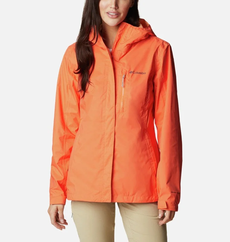 Columbia Pouring Adventure II Waterproof Jacket-ORANGE Boat Neck Shawl Collar Notched Collar