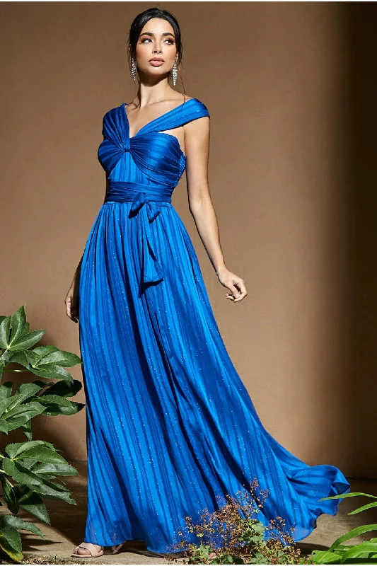 Goddiva Crossover Multiway Maxi Dress - Royal Blue Fashionable Halter Neck Maxi Dress