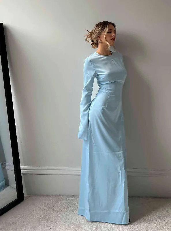 Glamorous Ice Blue Split Front Maxi Dress Comfortable Flowy Maxi Dress