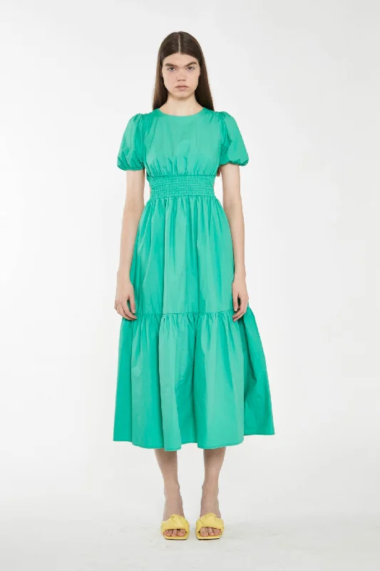 Holly Green Open-Back Maxi Dress Fashionable Button-Down Maxi Dress