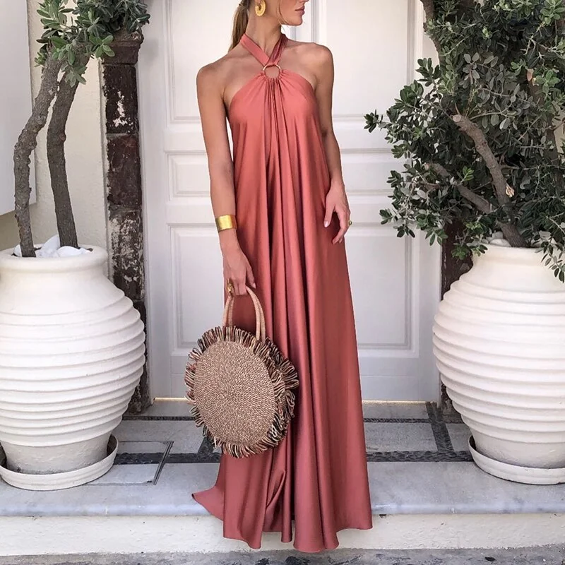 FashionSierra - Off Shoulder Hollow Out Backless Maxi Dress Comfortable Maxi Dress with Slits