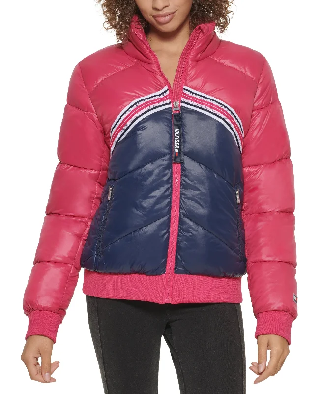 Tommy Hilfiger Sport Colorblocked Puffer Jacket Anorak Shell Jacket Lightweight Jacket