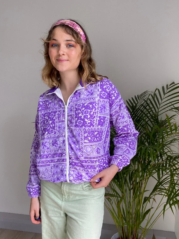 Vintage Purple Sports Jacket (S) Chenille Jacket Brocade Jacket Lace Jacket