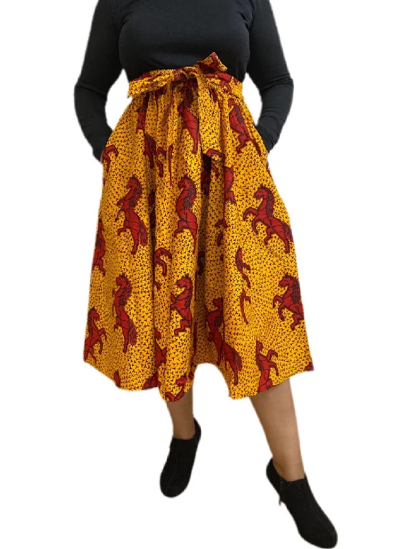 African Midi Skirt cashmere skirt plush