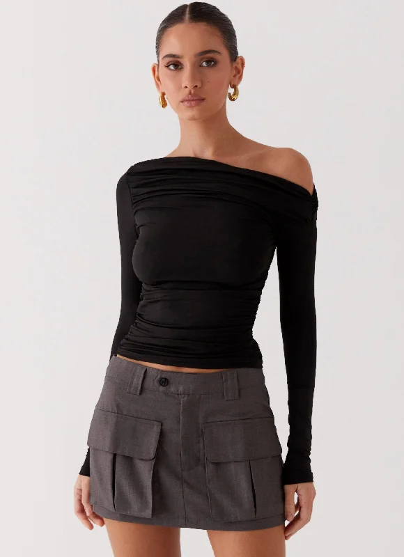 Bad Blood Cargo Mini Skirt - Army cashmere skirt rich