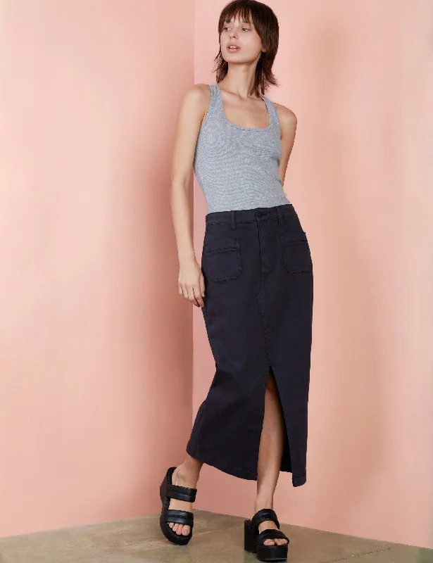 Center Split Pencil Skirt denim skirt classic