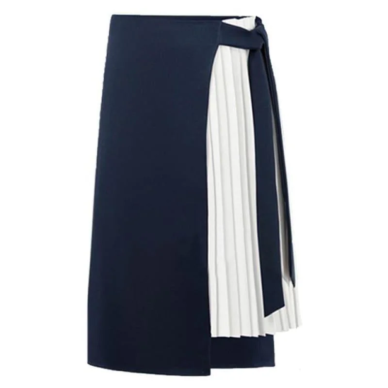 Chiffon Asymmetry High Waist Polyester Streetwear Midi Skirts silk skirt sleek