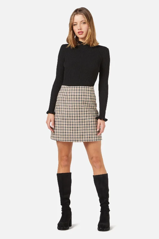 Claudia Check Skirt slim fit skirt