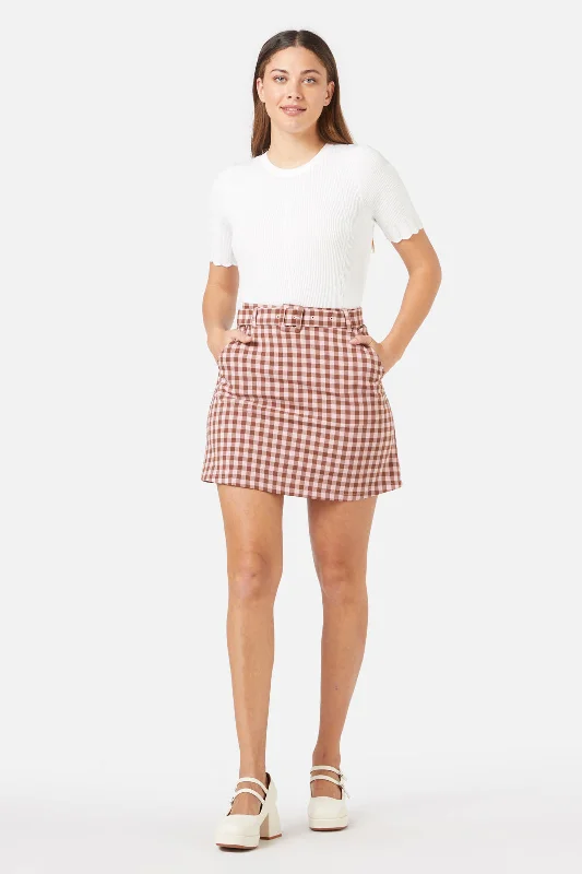 Gelati Gingham Skirt chiffon skirt delicate