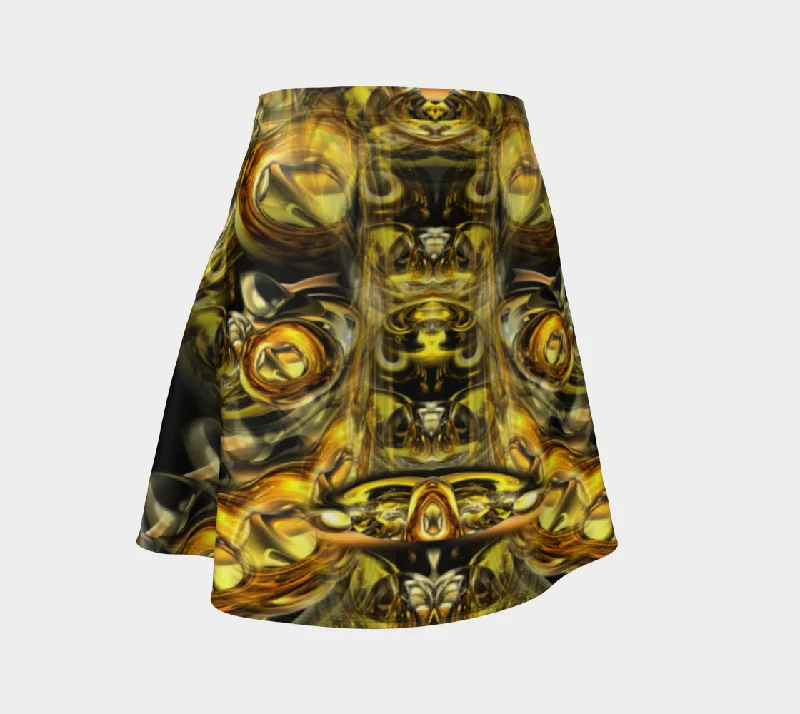 GOLDEN ALIEN FLARE SKIRT pleated skirt texture