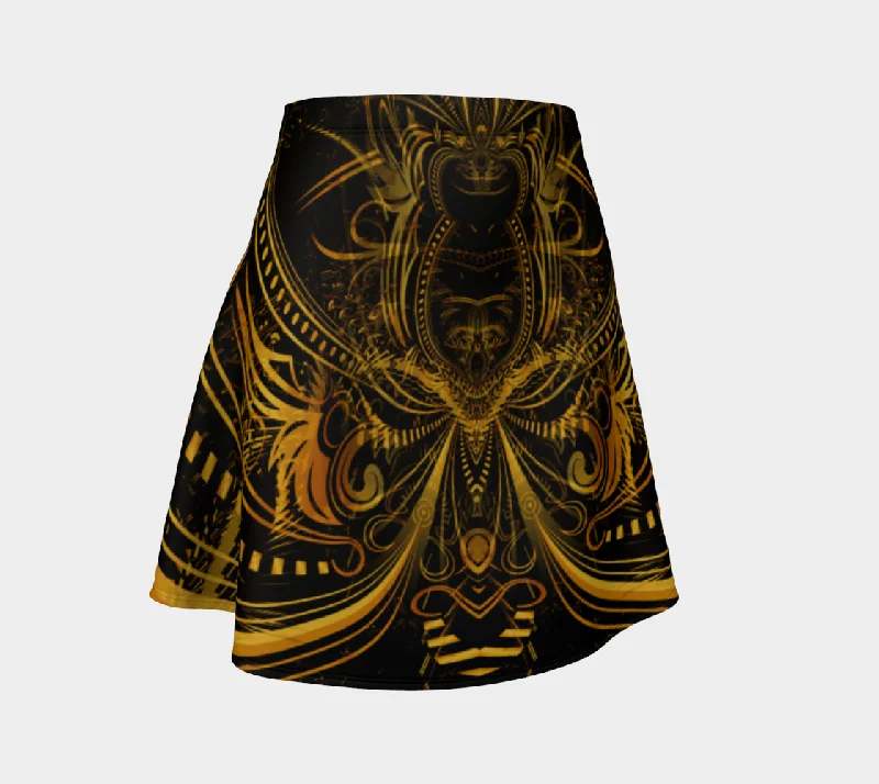 GOLDEN PORTAL FLARE SKIRT denim skirt classic