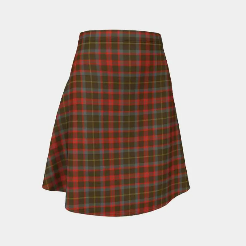 MacKintosh Hunting Weathered Tartan Flared Skirt linen skirt breathable