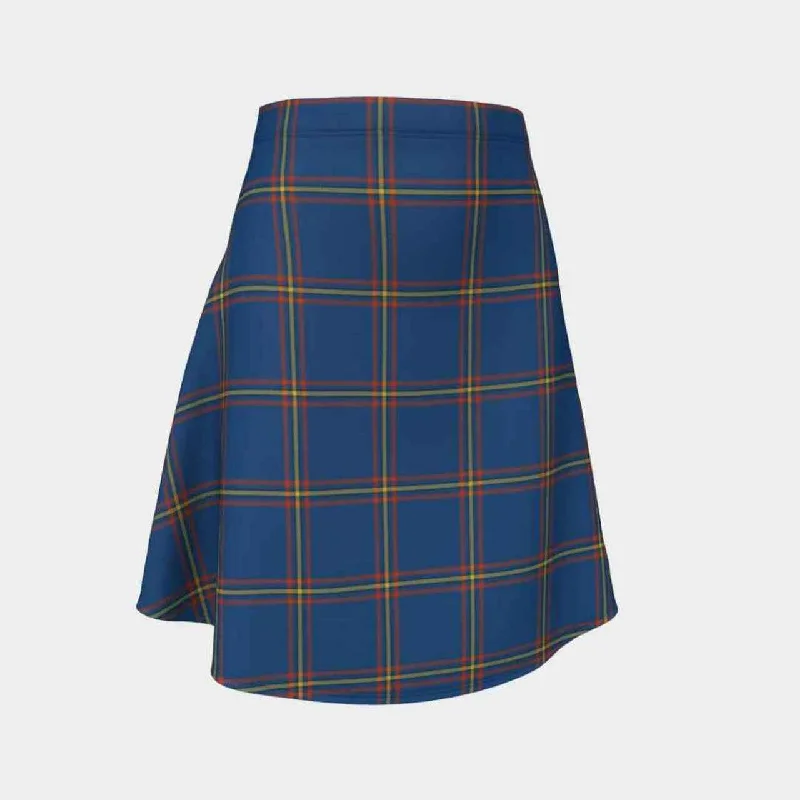 MacLaine of Loch Buie Hunting Ancient Tartan Flared Skirt button skirt front