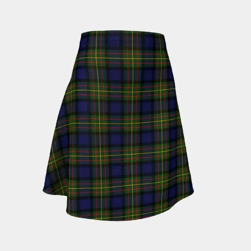 MacLaren Modern Tartan Flared Skirt silk skirt smooth