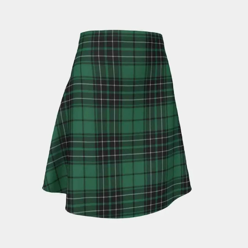 Maclean Hunting Ancient Tartan Flared Skirt high waist skirt