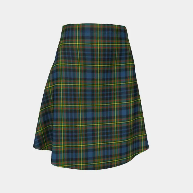 MacLellan Ancient Tartan Flared Skirt linen skirt natural