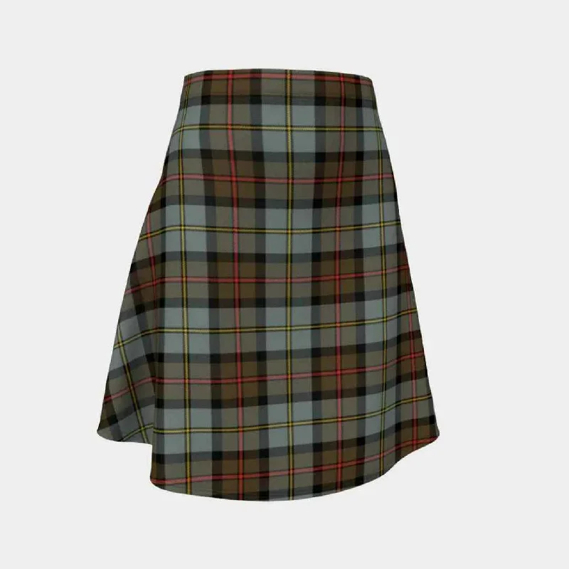 MacLeod of Harris Weathered Tartan Flared Skirt satin skirt smooth