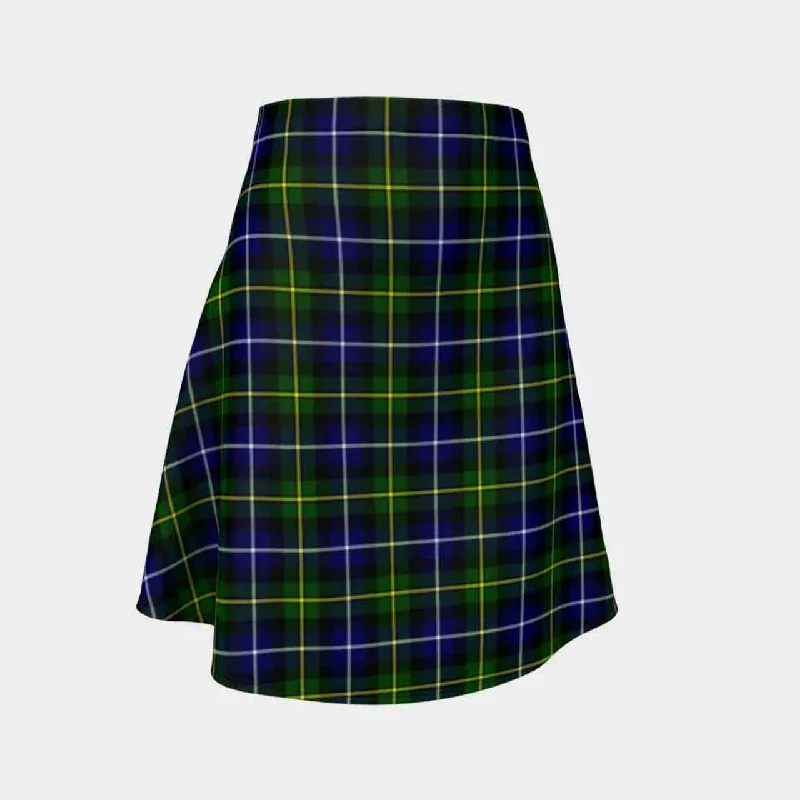 MacNeill of Barra Modern Tartan Flared Skirt linen skirt light