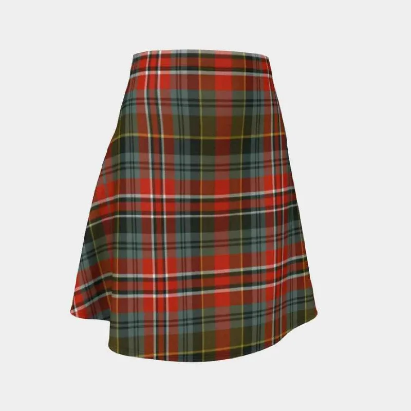 MacPherson Weathered Tartan Flared Skirt corduroy skirt textured