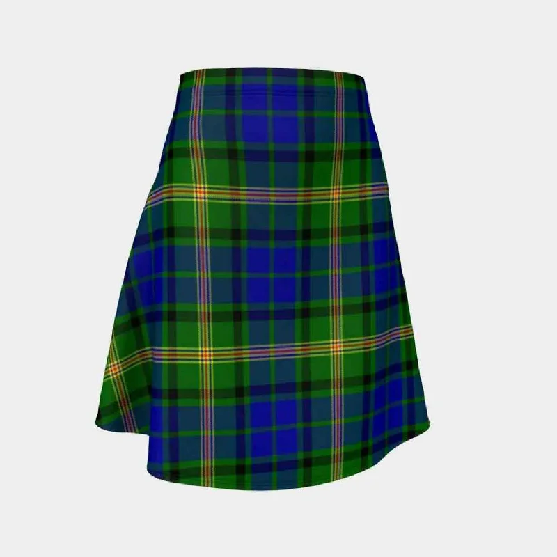 Maitland Tartan Flared Skirt silk skirt lustrous