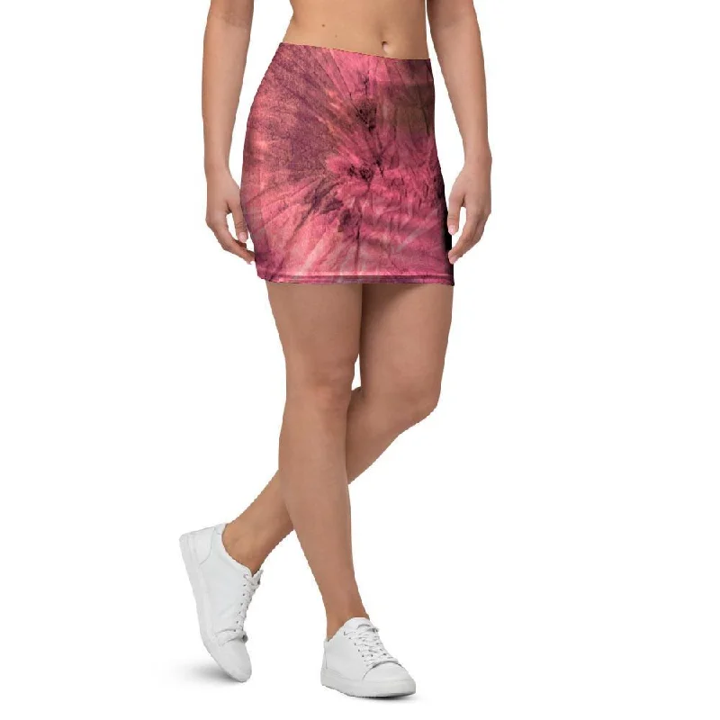 Pink Tie Dye Print Mini Skirt summer skirt style