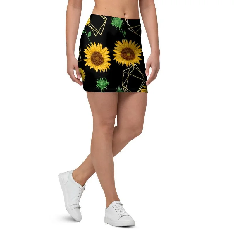 Polygonal Sunflower Mini Skirt cashmere skirt soft