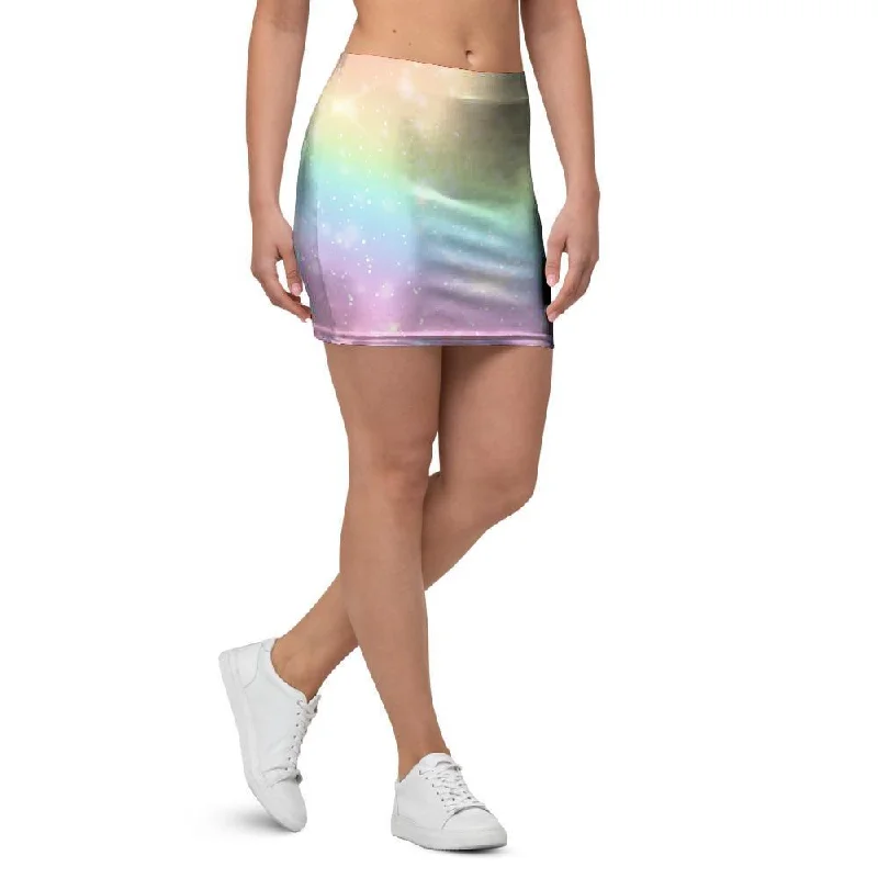 Psychedelic Trippy Holographic Mini Skirt slim fit skirt